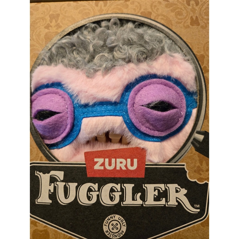 Zuru Fuggler Old Fogies Gabby Gibbler Pink Plush Monster with Glasses New - Picture 3 of 7
